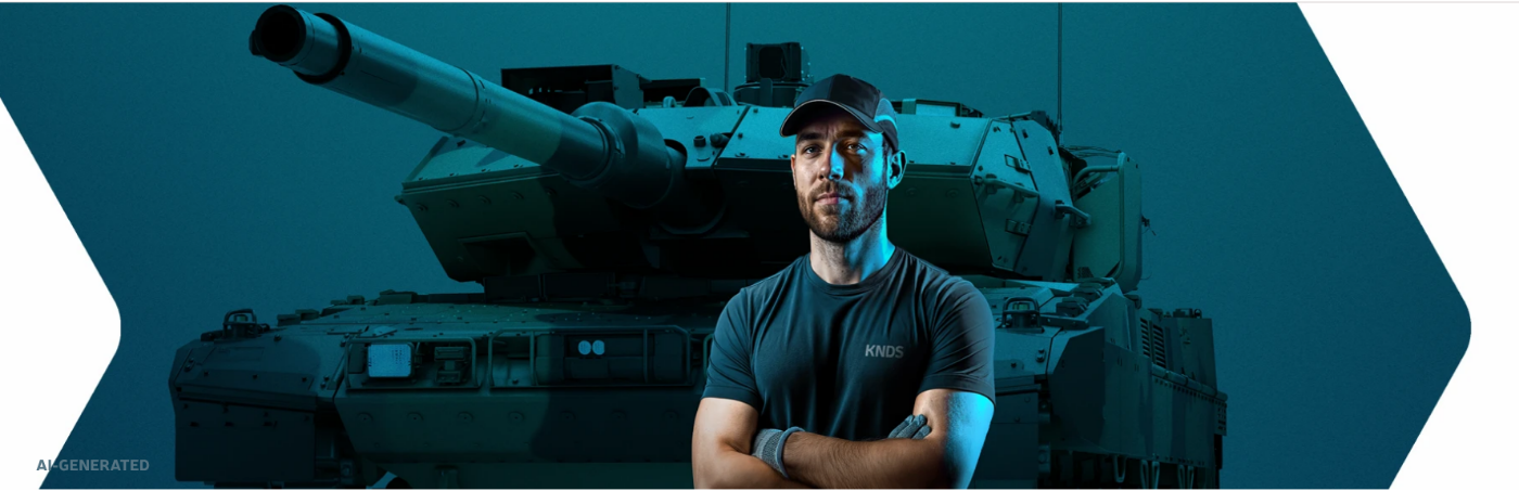 Mann steht vor einem Panzer